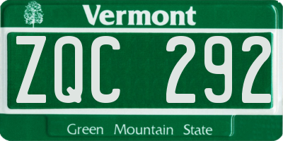 VT license plate ZQC292