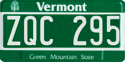 VT license plate ZQC295