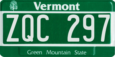 VT license plate ZQC297