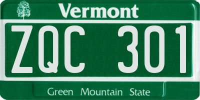 VT license plate ZQC301