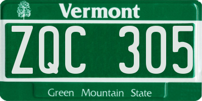 VT license plate ZQC305