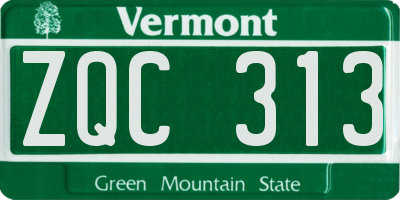 VT license plate ZQC313