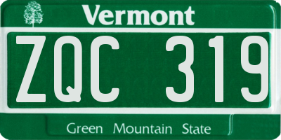 VT license plate ZQC319