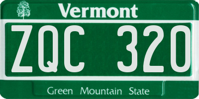 VT license plate ZQC320