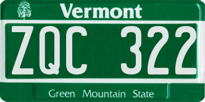 VT license plate ZQC322