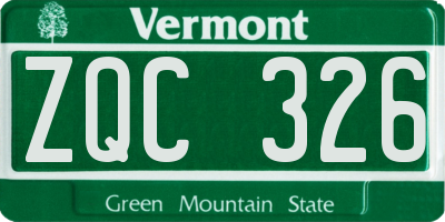 VT license plate ZQC326