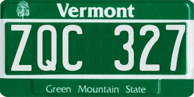 VT license plate ZQC327
