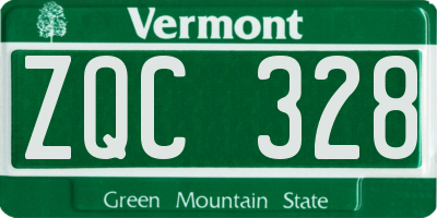 VT license plate ZQC328