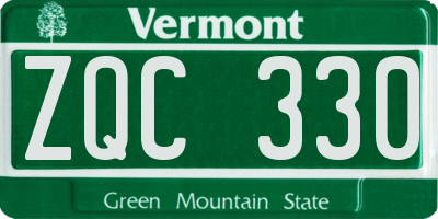 VT license plate ZQC330