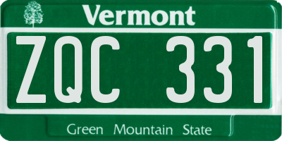 VT license plate ZQC331