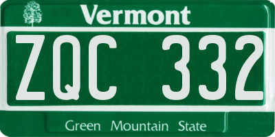 VT license plate ZQC332
