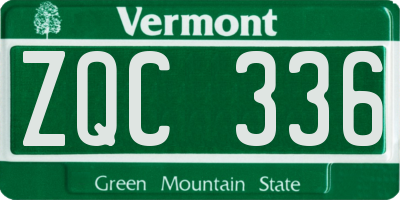 VT license plate ZQC336