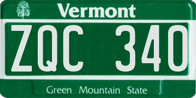 VT license plate ZQC340
