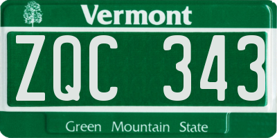 VT license plate ZQC343
