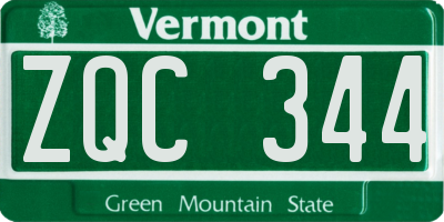 VT license plate ZQC344