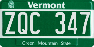 VT license plate ZQC347