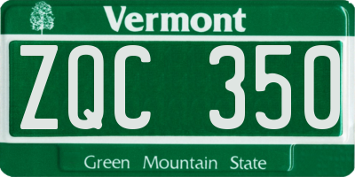 VT license plate ZQC350