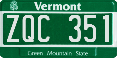 VT license plate ZQC351