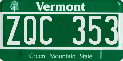 VT license plate ZQC353