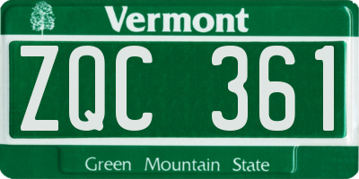 VT license plate ZQC361