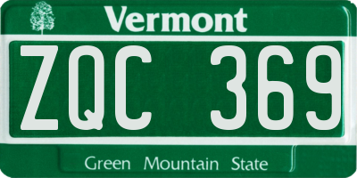 VT license plate ZQC369