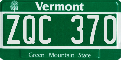 VT license plate ZQC370