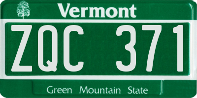 VT license plate ZQC371