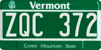 VT license plate ZQC372