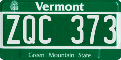 VT license plate ZQC373