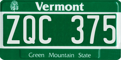 VT license plate ZQC375