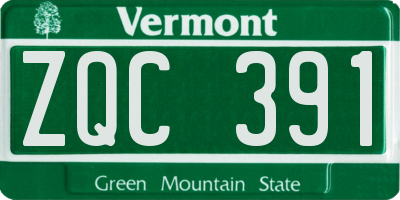 VT license plate ZQC391