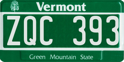 VT license plate ZQC393