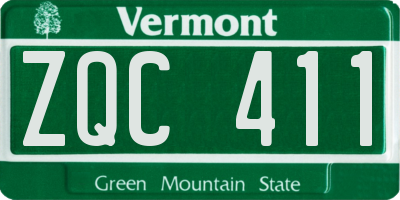 VT license plate ZQC411