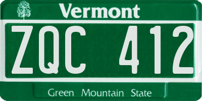 VT license plate ZQC412