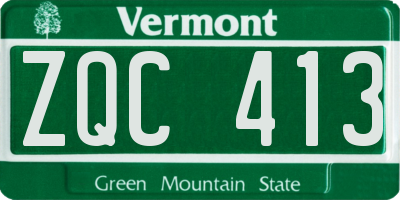 VT license plate ZQC413