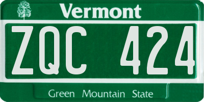 VT license plate ZQC424