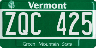 VT license plate ZQC425