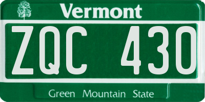 VT license plate ZQC430