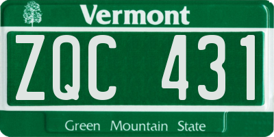 VT license plate ZQC431