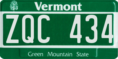 VT license plate ZQC434