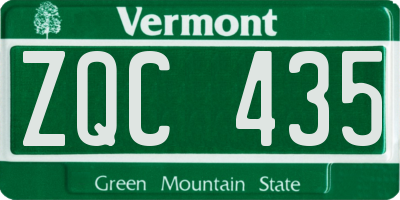 VT license plate ZQC435