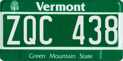 VT license plate ZQC438