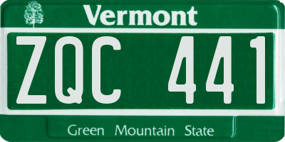 VT license plate ZQC441