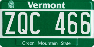 VT license plate ZQC466