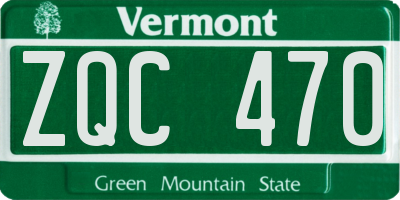 VT license plate ZQC470