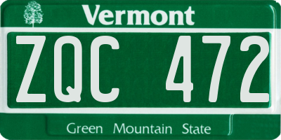 VT license plate ZQC472