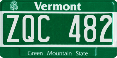 VT license plate ZQC482