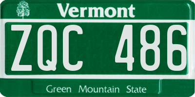 VT license plate ZQC486