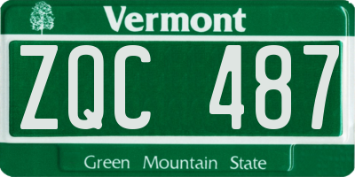 VT license plate ZQC487