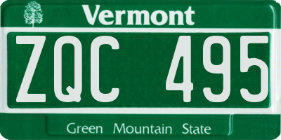 VT license plate ZQC495